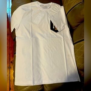 Burberry White T-Shirt with Plaid Pocket Size Medium